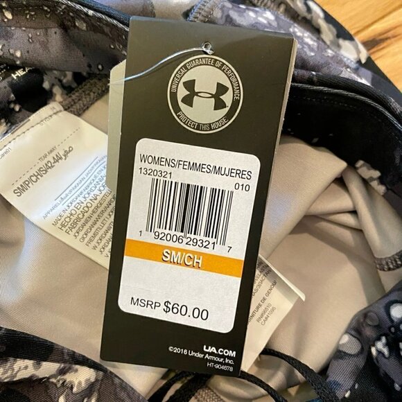 Under Armour Heat Gear Womens Fly Fast Printed Capri Pants Black Small NEW - Picture 8 of 10